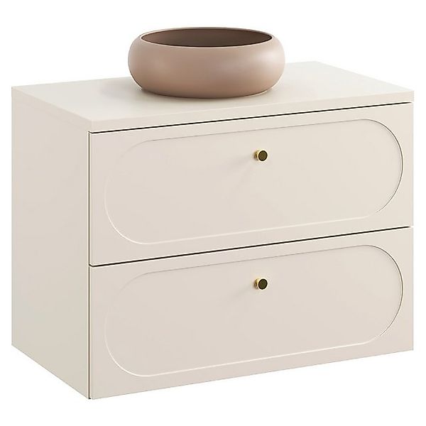Lomadox Waschbeckenschrank DESENZANO-56 80cm breit in beige mit Aufsatzwasc günstig online kaufen
