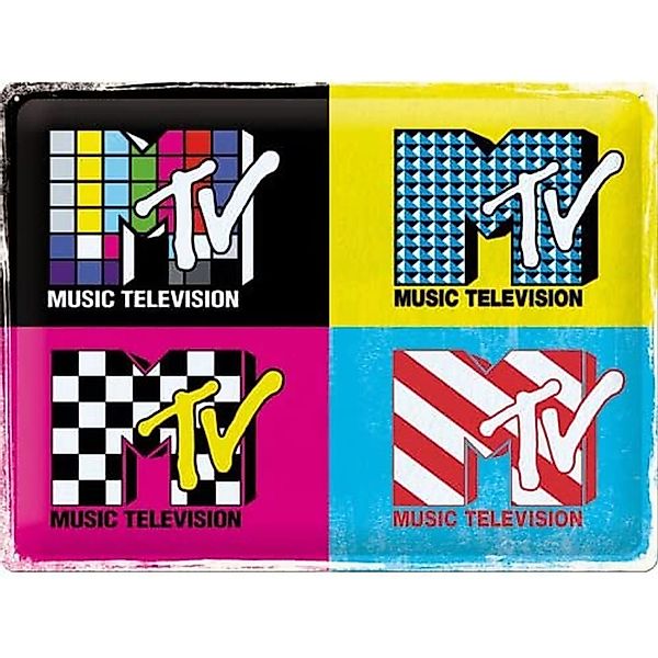 Nostalgic-Art Blechschild 30 x 40 cm - MTV - Logo Pop Art günstig online kaufen