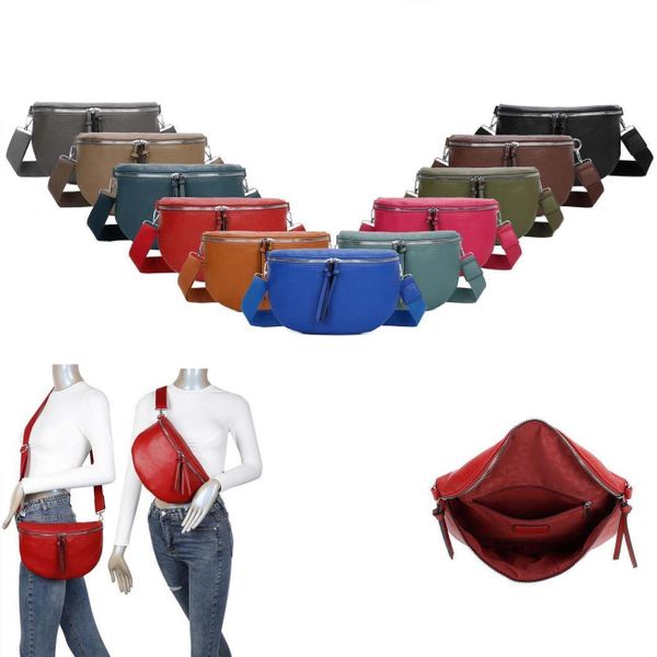 ITALYSHOP24 Bauchtasche Damen Gürteltasche Hüfttasche CrossBody günstig online kaufen