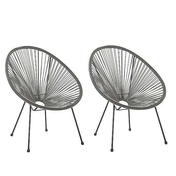 Beliani Cocktailsessel Grau Schwarz 90x70x87 günstig online kaufen
