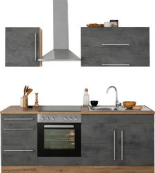 KOCHSTATION Küchenzeile "KS-Samos" Breite 210 cm, wahlweise mit E-Geräten, günstig online kaufen