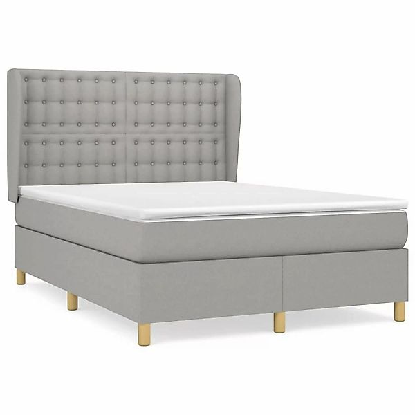 vidaXL Boxspringbett mit Matratze Hellgrau 140x200 cm Stoff1396081 günstig online kaufen