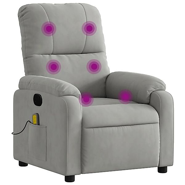 vidaXL Sessel Massagesessel Hellgrau Mikrofasergewebe (1-St) günstig online kaufen