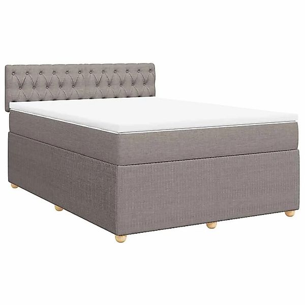 vidaXL Boxspringbett mit Matratze Taupe 160x200 cm Stoff 3289818 günstig online kaufen