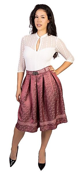 Trachtl Trachtenrock Trachtl Giselle Faltenrock mit Gürtel 42 Bordeaux/Weiß günstig online kaufen