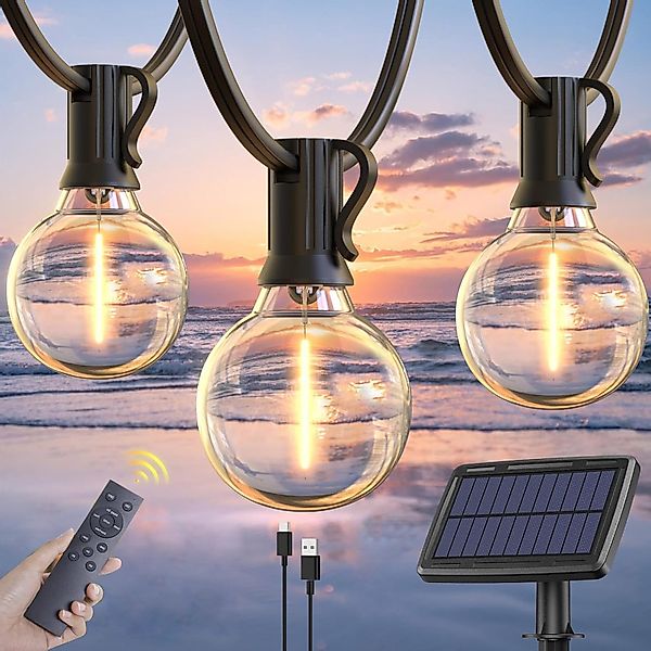 Elegear Lichterkette 12/19m LED-Lichterkette Außen, Gartenleuchte günstig online kaufen