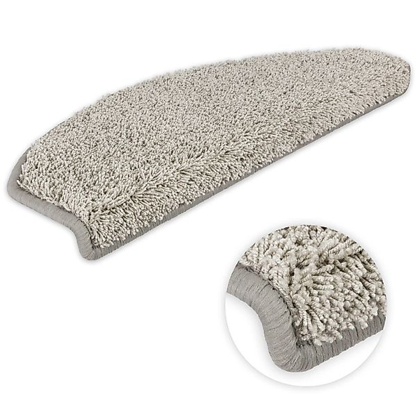 Metzker® Stufenmatte Shaggy Stufenmatten Emphoria Halbrund dunkelgrau 15 St günstig online kaufen