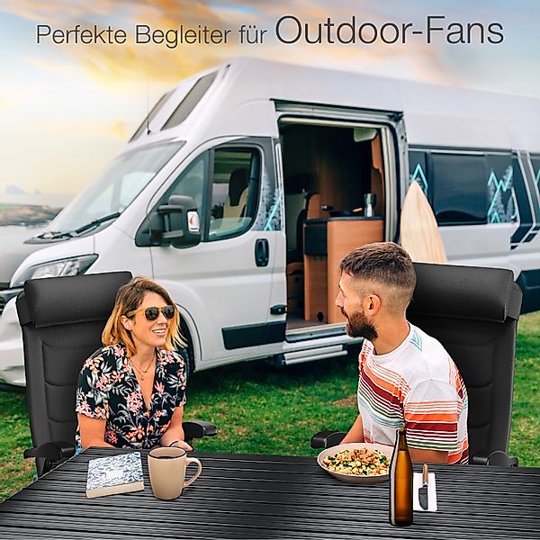 ELONEO Campingstuhl faltbarer Klappstuhl gepolsterter Liegestuhl mit Beinau günstig online kaufen