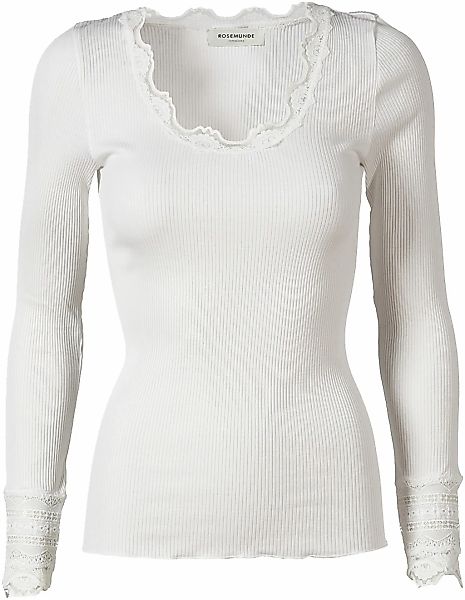 rosemunde Langarmshirt "Benita Silk Blouse" Vintage-Spitzenbesatz am Aussch günstig online kaufen