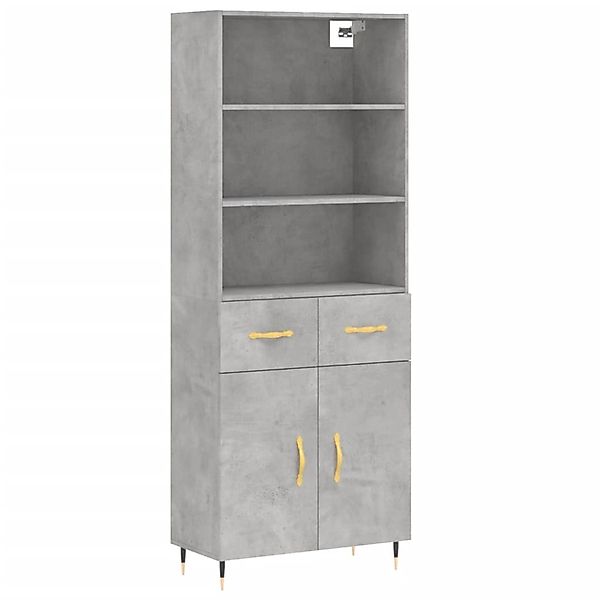 vidaXL Highboard Betongrau 69,5x34x180 cm Holzwerkstoff 3200501 günstig online kaufen