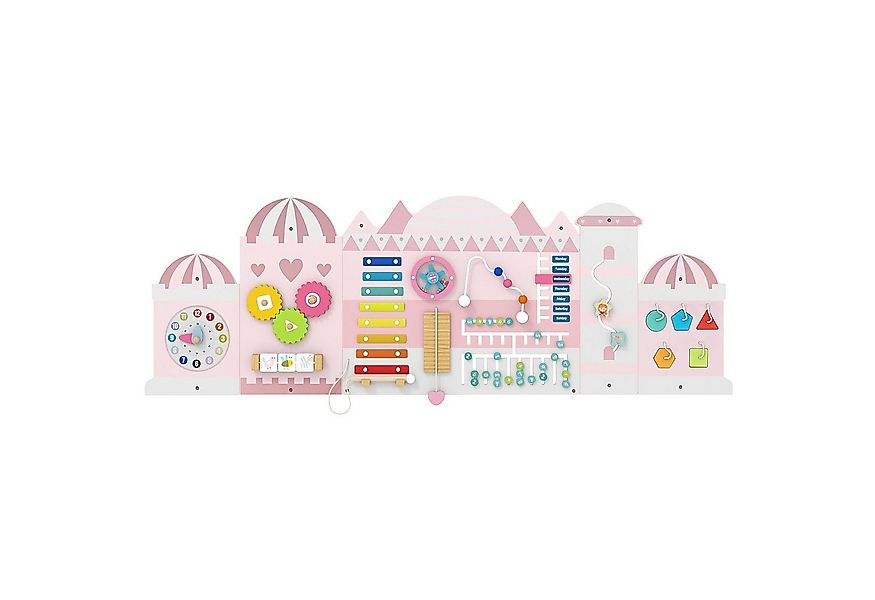 COSTWAY Motorikbrett, Aktivitätswand, 11-in-1 Montessori Holz-Wandspielzeug günstig online kaufen