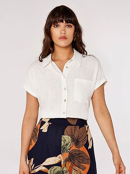 Apricot Klassische Bluse Leinenhemd mit Knöpfen, günstig online kaufen