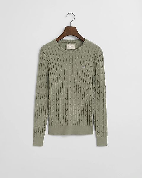 Gant Strickpullover "STRETCH COTTON CABLE C-NECK", mit Logostickerei auf de günstig online kaufen