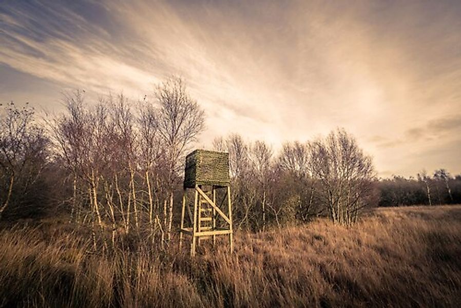 Papermoon Fototapete »Feld mit kleinem Turm« günstig online kaufen