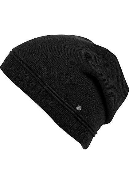 Capelli New York Beanie Metall-Logo, gerafft, Feinstrick günstig online kaufen