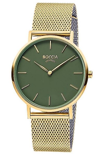 Boccia Quarzuhr Goldfarben/Grün günstig online kaufen