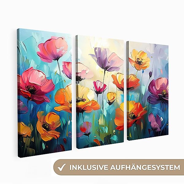 MuchoWow Leinwandbild Blumen - Bunt - günstig online kaufen