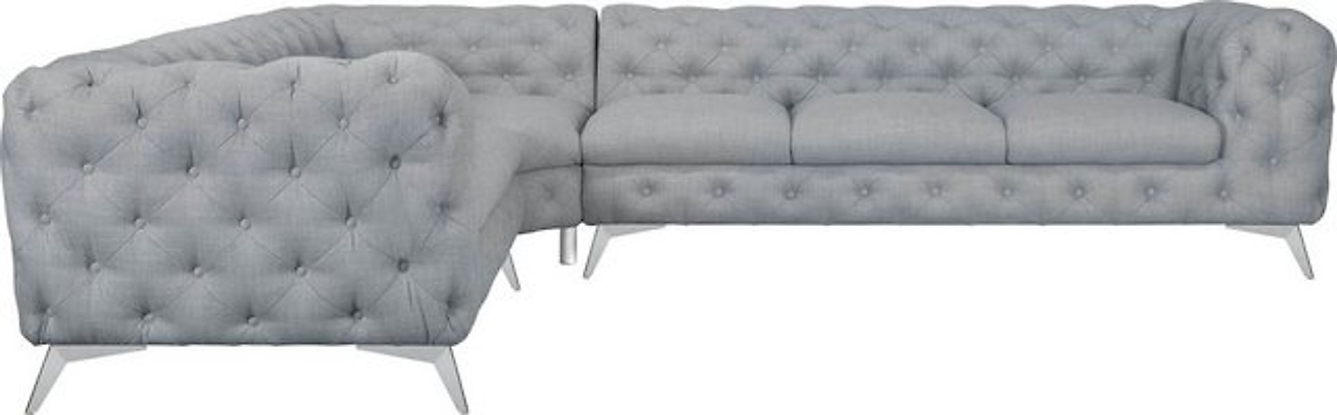 Leonique Chesterfield-Sofa "Ecksofa GLYNIS L-Form mit Wellenunterfederung, günstig online kaufen