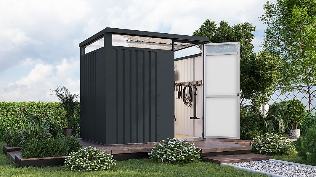 Karibu Gartenhaus "Metall mit Lichtband aus Kunststoff, Østen 1,5", in vers günstig online kaufen