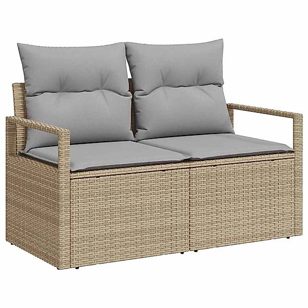 vidaXL Garten-Sofa-Set mit Kissen 6-Tlg Beige Poly Rattan 3347644 günstig online kaufen