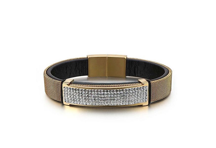 UNIQAL.de Goldarmband Gold Lederarmband Herren "SANTIAGO" 18k vergoldet (Ed günstig online kaufen