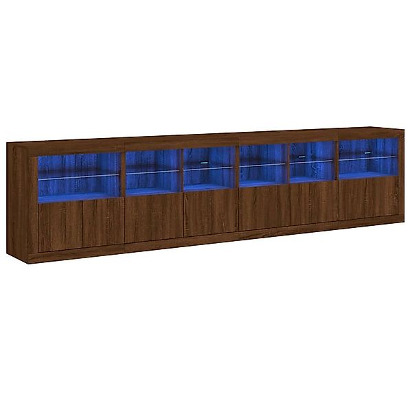 vidaXL Sideboard Sideboard mit LED-Leuchten Braun günstig online kaufen