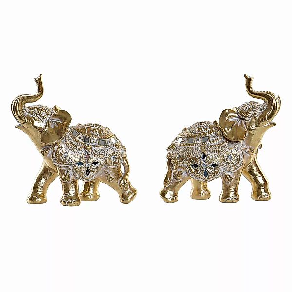 Deko-figur Dkd Home Decor Spiegel Elefant Golden Harz (2 Stück) (20 X 8 X 2 günstig online kaufen