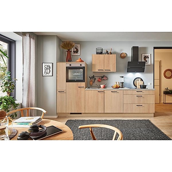 pino Küchenzeile 300 cm Eiche Aviva Anschlag,inks 1 Geräte-, 1 Apothekersch günstig online kaufen