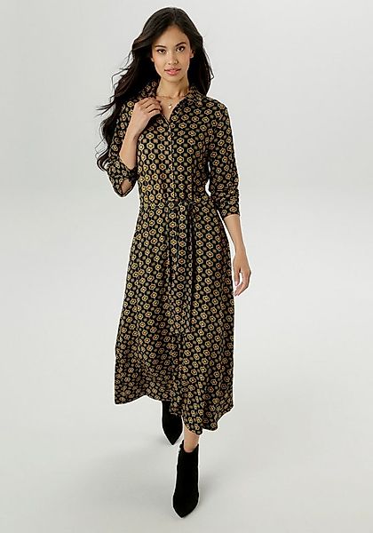 Aniston SELECTED Jerseykleid mit Retromuster und abnehmbarem Bindeband günstig online kaufen