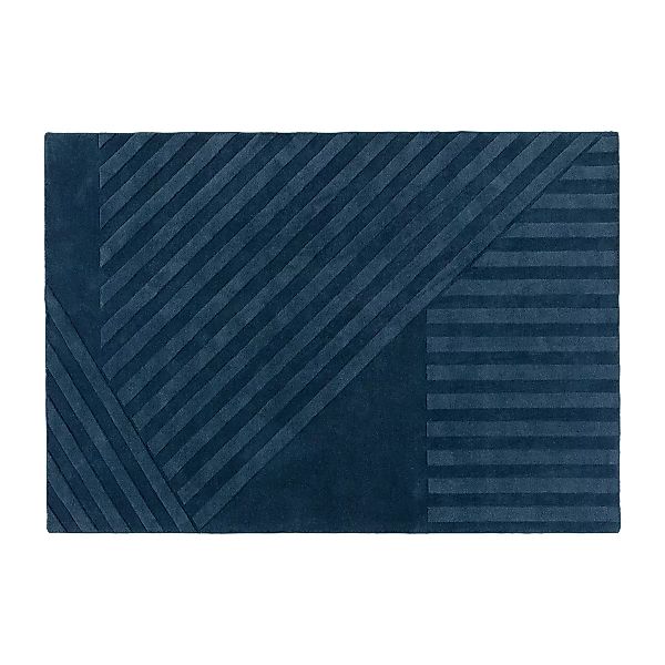 Levels Wollteppich stripes blau 200 x 300cm günstig online kaufen