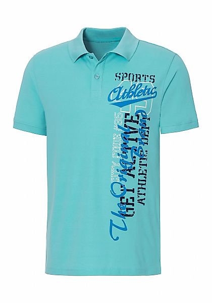 John Devin Poloshirt, mit großem Druck vorn aus Baumwoll-Piqué günstig online kaufen