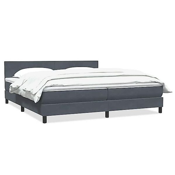 vidaXL Boxspringbett, Boxspringbett mit Matratze Dunkelgrau 180x220 cm Samt günstig online kaufen