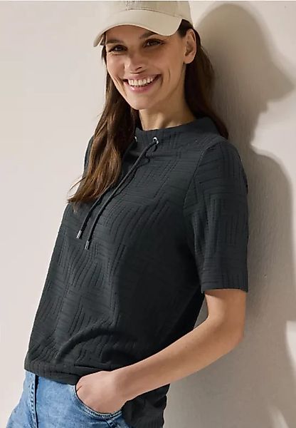 Cecil T-Shirt, mit Tunnelzugband am Kragen günstig online kaufen