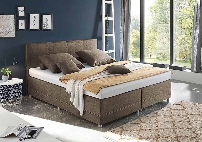 ED EXCITING DESIGN Boxspringbett "Luanda", wahlweise mit Matratze und Toppe günstig online kaufen