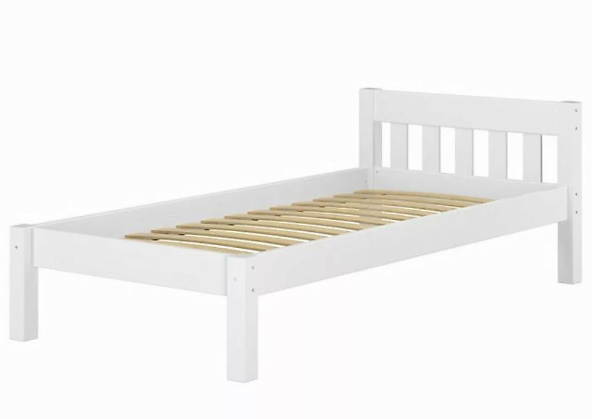 ERST-HOLZ Bett Breites Einzelbett weiß Kiefer-Massiv 100x200 mit Federleist günstig online kaufen