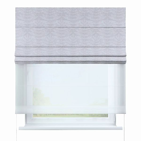 Dekoria Doppelraffrollo Duo, weiß-grau, 100 x 170 cm günstig online kaufen