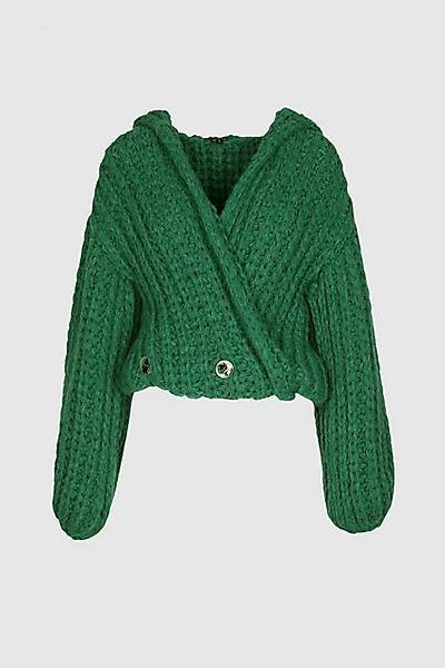 Boscana Kapuzenstrickjacke Strickjacke in Grün (Handstrick) günstig online kaufen