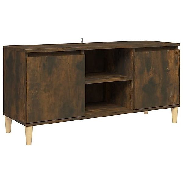 furnicato TV-Schrank mit Massivholz-Beinen Räuchereiche 103,5x35x50 cm (1-S günstig online kaufen