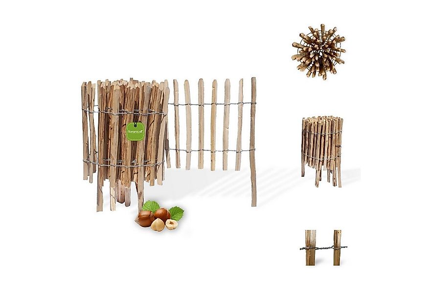 Floranica Staketenzaun Staketenzaun mit Pfosten Stekzaun Holzzaun Gartenzau günstig online kaufen