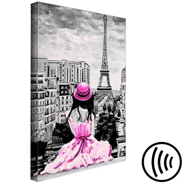 Bild auf Leinwand Paris Colour (1 Part) Vertical Pink XXL günstig online kaufen