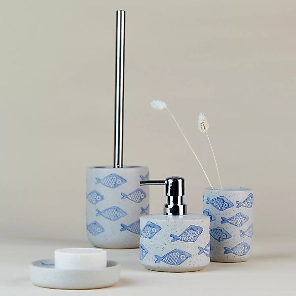 WENKO WC-Garnitur Aquamarin Keramik, WC-Bürstenhalter, handbemalt beige günstig online kaufen