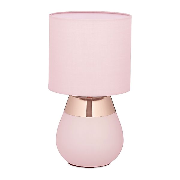 relaxdays Nachttischlampe Tischlampe mit Stoffschirm, ohne günstig online kaufen