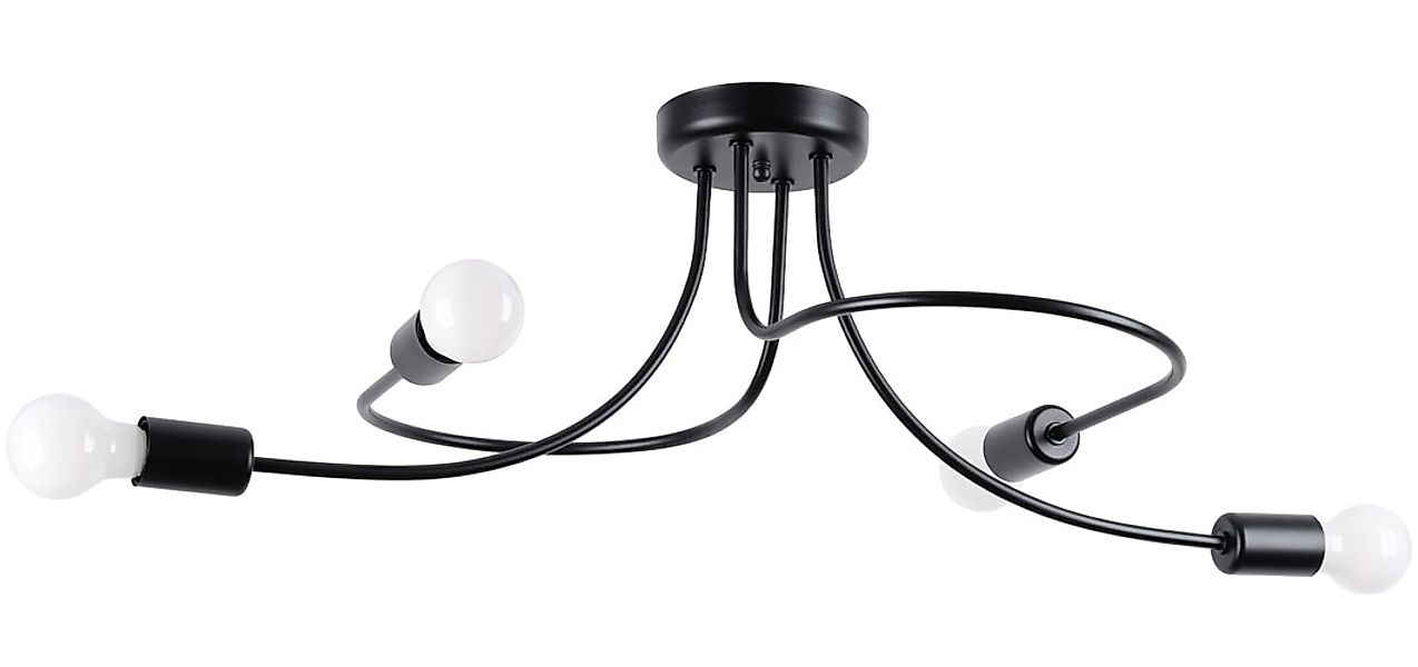SOLLUX lighting Deckenleuchte »Kronleuchter LEVAR schwarz«, 4 flammig, Leuc günstig online kaufen