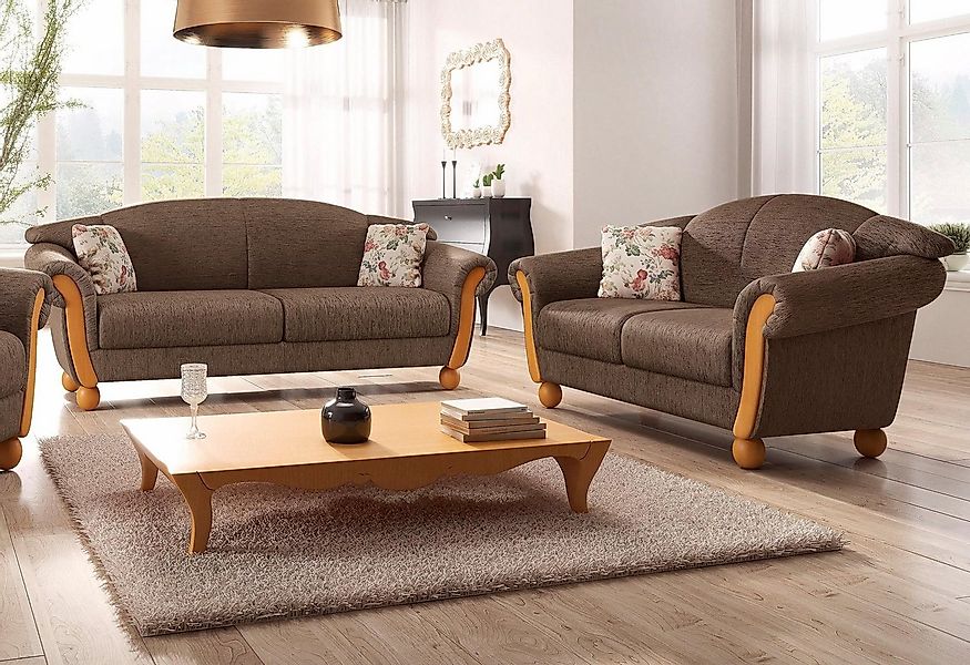 Home affaire Polstergarnitur "Milano, bequem durch Federkern, Landhaus Stil günstig online kaufen