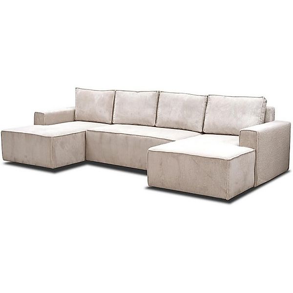 Beautysofa Ecksofa Moderne, elegante, große, sehr bequeme Zimmerecke BADO U günstig online kaufen