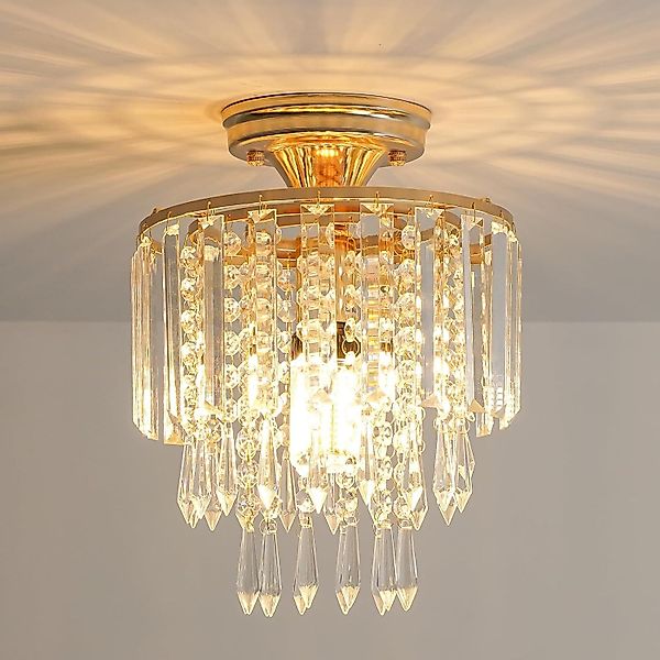 BlingBin Kronleuchter Modern Kristall Deckenleuchte Gold günstig online kaufen