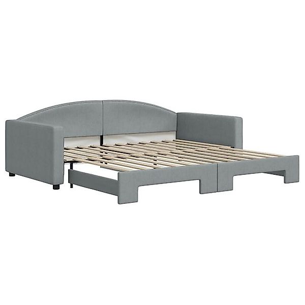 vidaXL Bett, Tagesbett Ausziehbar Hellgrau 100x200 cm Stoff günstig online kaufen
