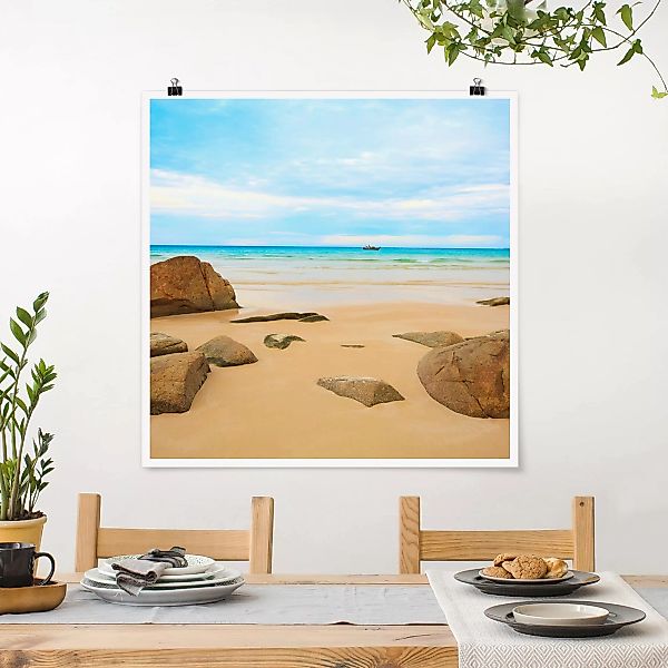 Poster - Quadrat Rocky Beach günstig online kaufen