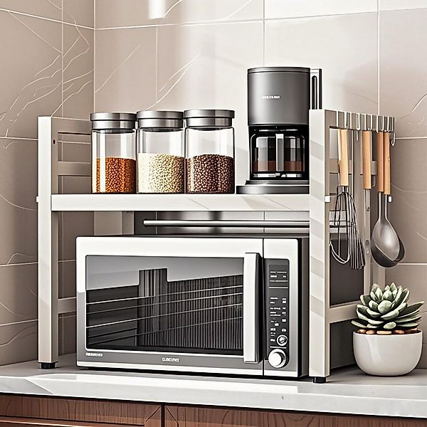Masbekte Küchenregal, 40-64cm Ausziehbarer Mikrowellenregal mit günstig online kaufen
