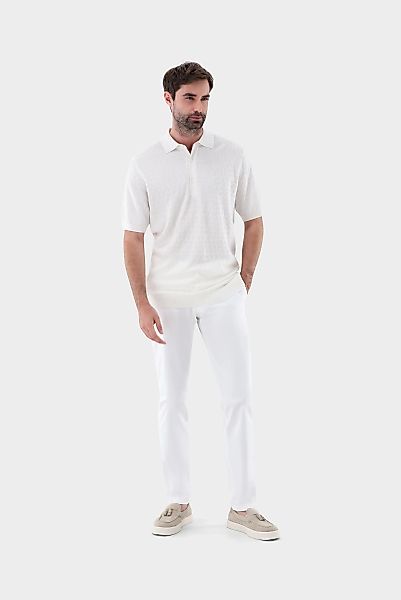 Strick Poloshirt mit Signature Jacquard Muster günstig online kaufen